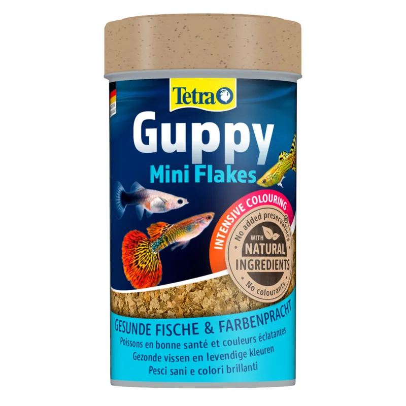 Neue Ware Tetra Guppy Mini Flakes 0,1 Liter -Hauptfutter für Guppies-