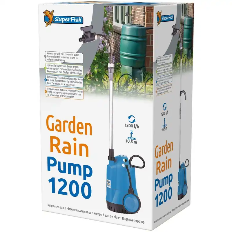Neu Garten Regen Pumpe Regenwasserpumpe 1200 L/h Garten Regen Pumpe 1200