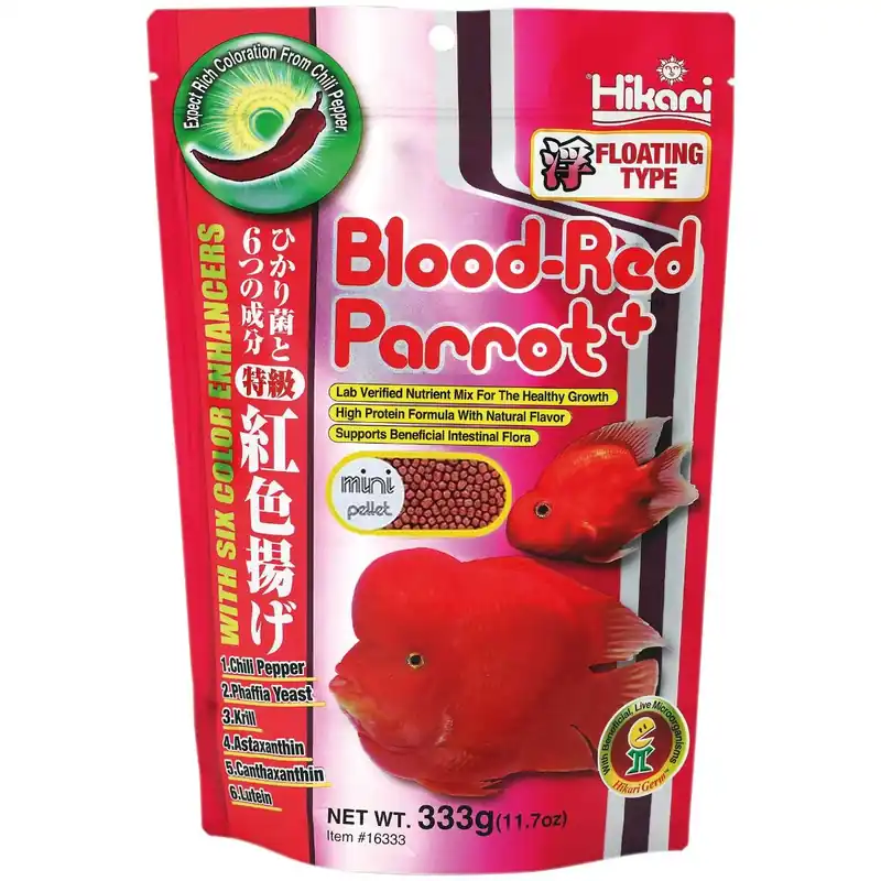 Super-Preis Hikari Blood-Red Parrot+ speziell für rote Papagei Barsche Cichliden Mini - 333 Gramm