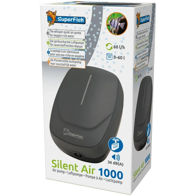 Silent Air sehr leise Aquarium Sauerstoffpumpe Silent Air 1000 1 Ausgang Preisreduziert