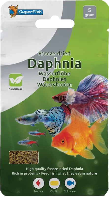 Highlight Gefriergetrocknete Daphnien Wasserflöhe - Alternative zu Lebendfutter 100% natürlich
