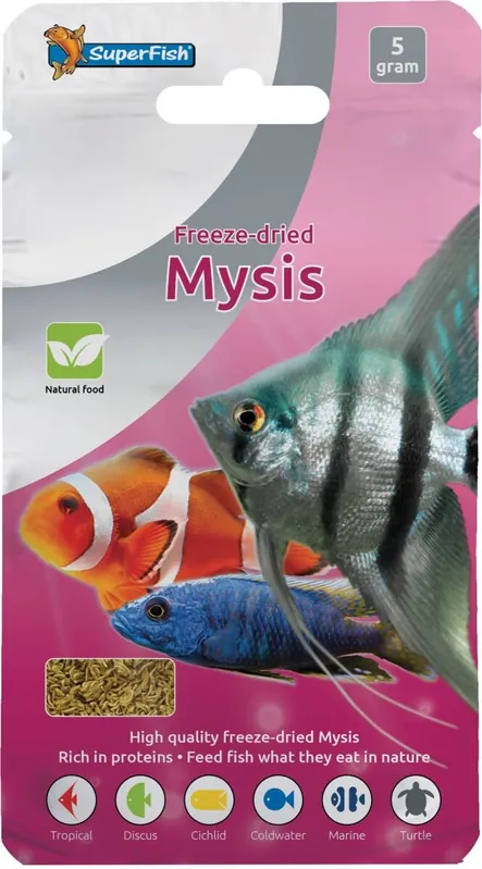 Gefriergetrocknete Mysis Brackwassergarnelen - Alternative zu Lebendfutter 100% natürlich Nur Für Kurze Zeit