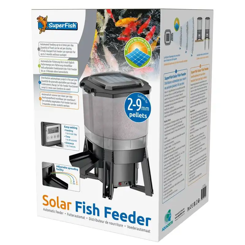 Versand Am Gleichen Tag Teichfischfutterautomat mit Solar - Futterautomat speziell für Teich-Fische Solar Futterautomat 6L