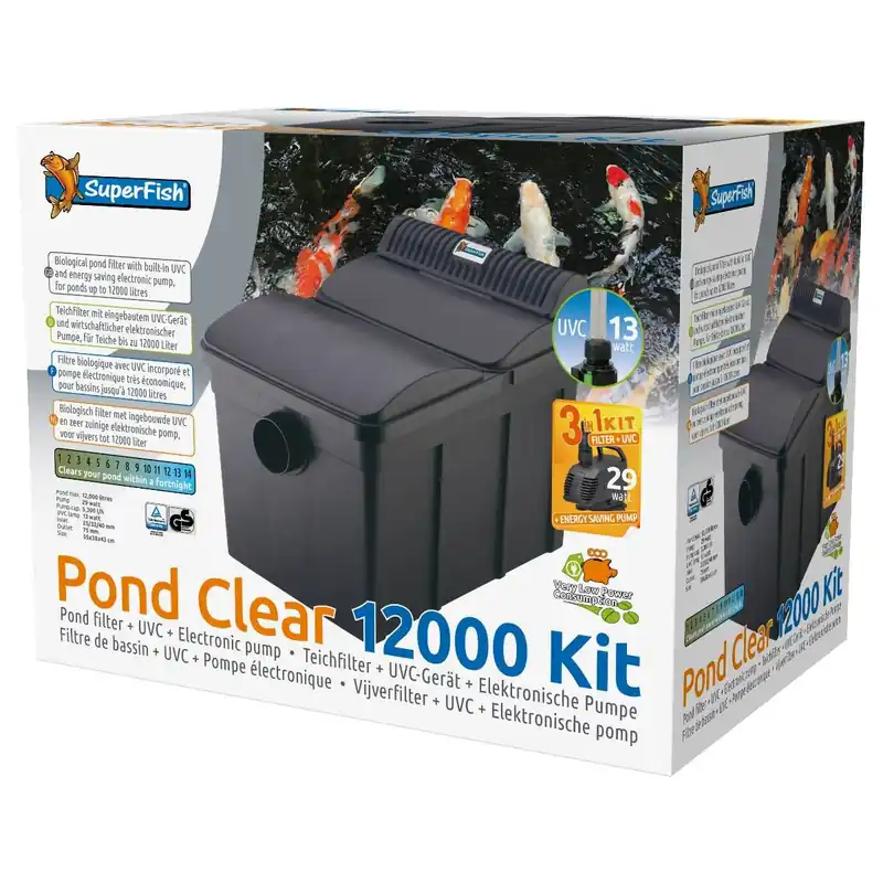 Schneller Versand Pond Clear Komplettset 3-in-1 energiesparsamer Teich-Filter, UVC & Pumpe Pond Clear Set 3000 - 5W UVC mit Pumpe