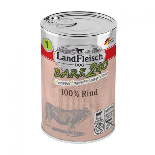 Markenware LandFleisch B.A.R.F.2GO 100% vom Rind 400g