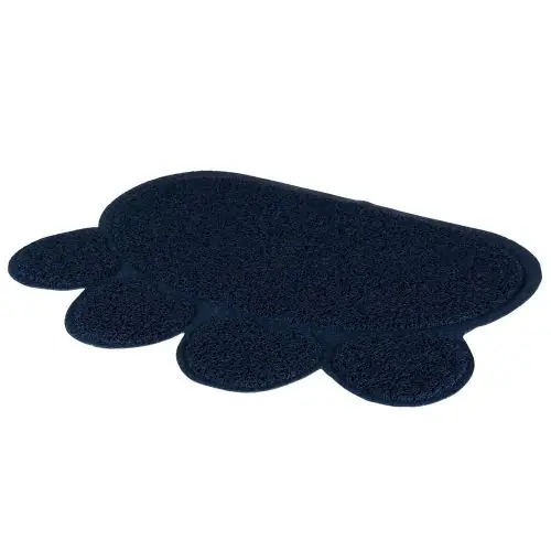Rabatt Trixie Vorleger für Katzentoiletten, Pfote dunkelblau