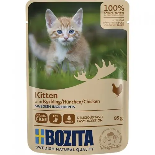 Sichere Zahlung Bozita Pouch Häppchen in Soße Hühnchen für Kitten 85g