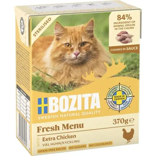 Expressversand Bozita Cat Tetra Recard Häppchen in Sauce Sterilised mit viel Huhn 370g