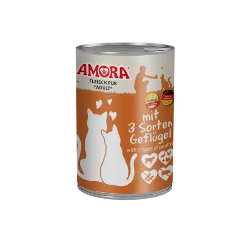 Amora Cat Dose Fleisch Pur 3 Sorten Geflügel 400g Günstig