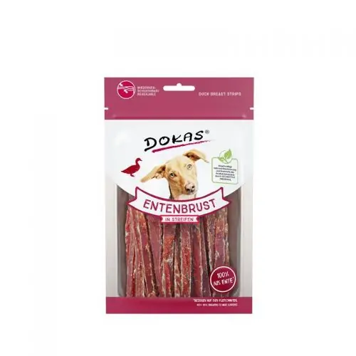 Neu Dokas Dog Snack Entenbrust in Streifen 70 g