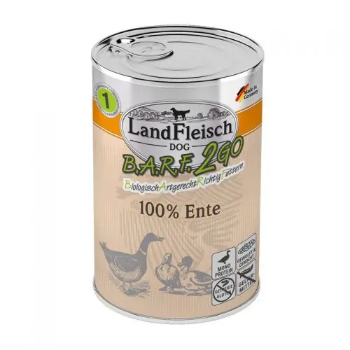 Expressversand LandFleisch B.A.R.F.2GO 100% von der Ente 400g