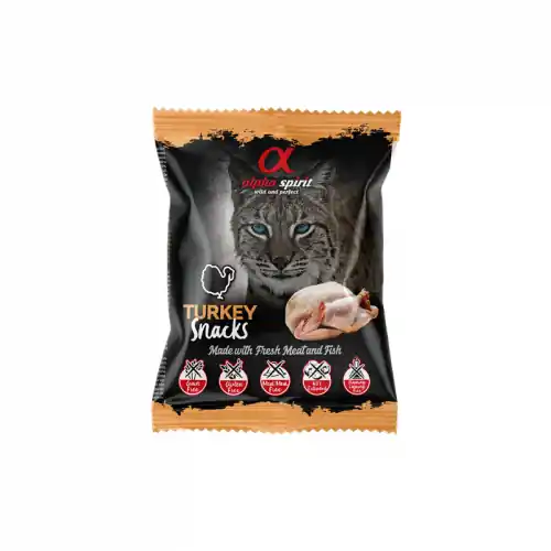 Ausverkauf alpha spirit Cat Snacks Bag Truthahn - 50g