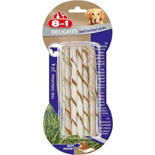 Schneller Versand 8in1 Delights Beef Twisted Sticks 10 Stück