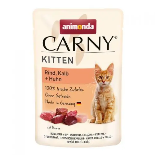 Animonda Carny PB Kitten Rind, Kalb + Huhn 85g Kracherpreis