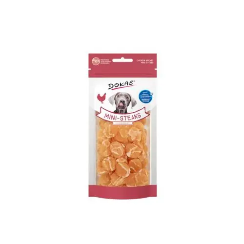 Neu Im Sortiment Dokas Dog Snack Mini Steaks Hühnerbrust 50g