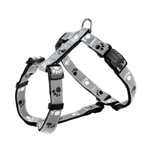 Trixie Geschirr Silver Reflect - Pfotenmotiv 36–40 cm / 15mm Versand Am Gleichen Tag