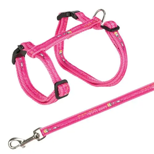 Begrenztes Angebot Trixie Katzengeschirr XL mit Leine und Motiv