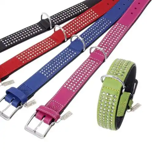 Karlie VINTAGE Strass Halsband 4-reihig Kiwi - 60 cm Schnäppchen