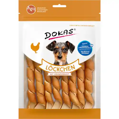 Solange Der Vorrat Reicht Dokas Dog Snack Löckchen mit Hühnerbrust 120g