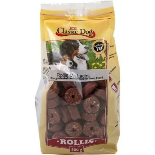 Classic Dog Snack Rollis mit Lachs 500g Super-Preis