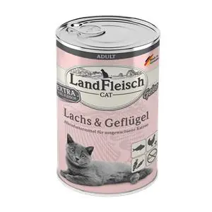 Rabatt Landfleisch Cat Adult Gelee mit Lachs & Geflügel 400 g
