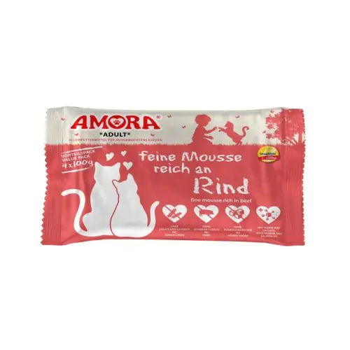Top-Angebot Amora Cat PB feine Mousse reich an Rind 4x100g