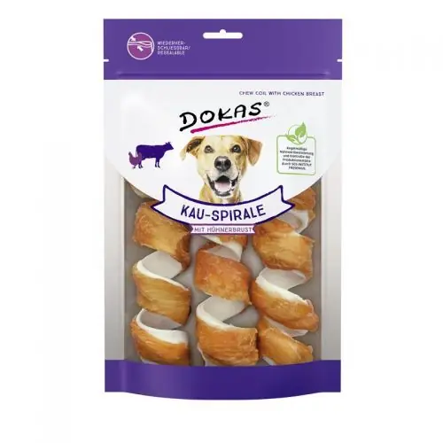 Direkt Vom Hersteller Dokas Dog Snack Kauspirale mit Hühnerbrustfilet 110g