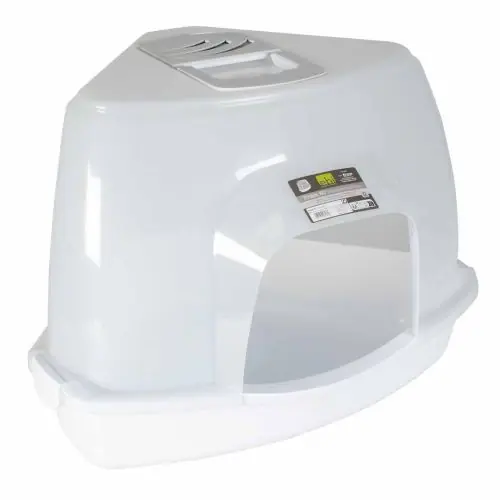 EBI Eck-Katzentoilette Prism M - transparent/weiß Garantierte Lieferung