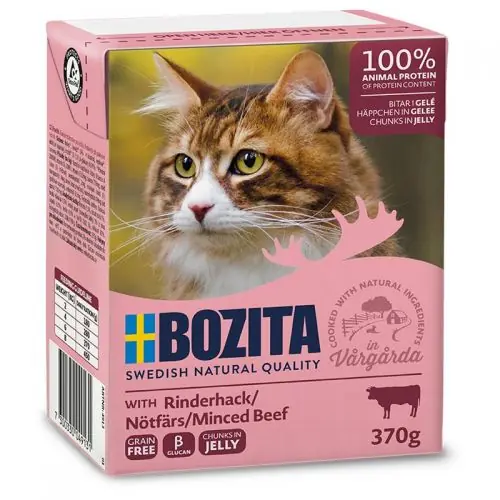 Bozita Cat Tetra Recard Häppchen in Gelee Rinderhack 370g Begrenztes Angebot