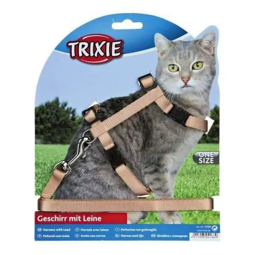 Trixie Katzen-Garnitur mit Leine + Schnappverschlüssen Nur Für Kurze Zeit