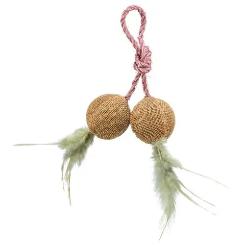 Trixie 2 Jute-Bälle mit Sisalband und Catnip Neu