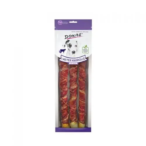 Preis Gesenkt Dokas Dog Snack 1m Kaurolle mit Ente - 315g
