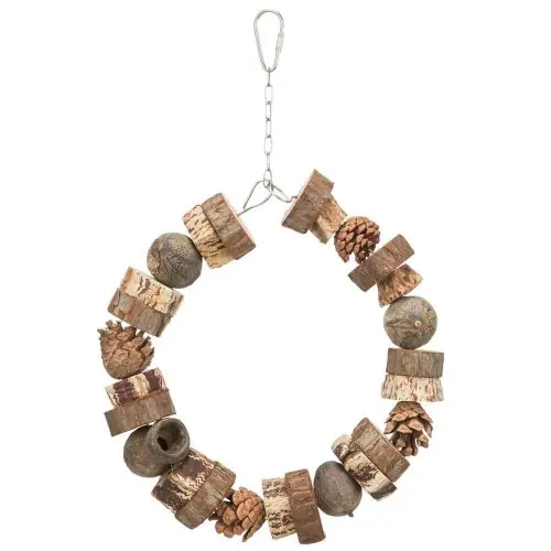 Solange Der Vorrat Reicht Trixie Ringschaukel aus Holz und Tannenzapfen - 18 cm