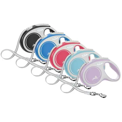 Neue Kollektion FLEXI Rollleine New COMFORT Gurt - 5m, bis 25kg blau