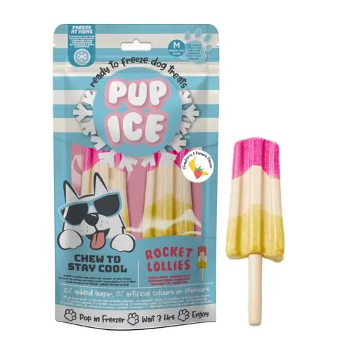 Schneller Versand Pup Ice Rocket Lollies Strawberry Banana M - 2 Stück