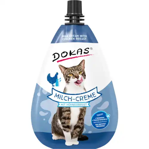 Finale Aktion Dokas Cat Snack Milch-Creme mit Hühnerbrust 80g