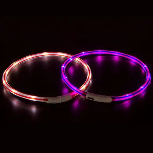 Neu Im Sortiment Karlie Visio Light LED-Leuchtschlauch mit USB - Gestreift rot-weiß