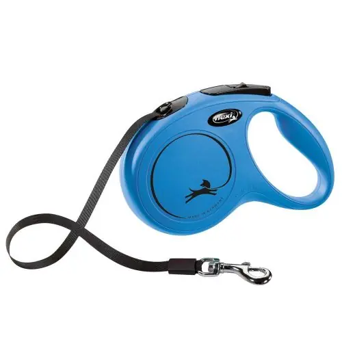Neue Kollektion FLEXI Rollleine New CLASSIC Gurt - 5m, bis 25kg Blau Schwarz