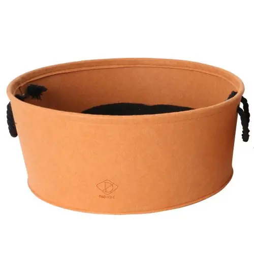 Preis Gesenkt D&D Katzenkorb aus Filz - orange 50x50x22cm 40x40x17cm