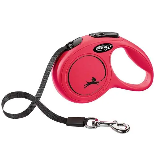 FLEXI Rollleine New CLASSIC Gurt - 3m, bis 12kg Rot Schwarz Garantierte Lieferung