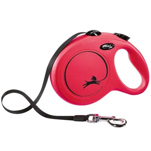 FLEXI Rollleine New CLASSIC Gurt - 8m, bis 50kg Rot Schwarz Kracherpreis