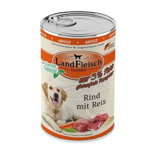 Landfleisch Dog Classic Rind mit Reis & Gartengemüse extra mager 400g 400g Preisreduziert