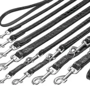 Karlie BUFFALO KROKO Büffelleder-Leine - Schwarz 18 mm, 100 cm 18 mm. 100 cm Expressversand