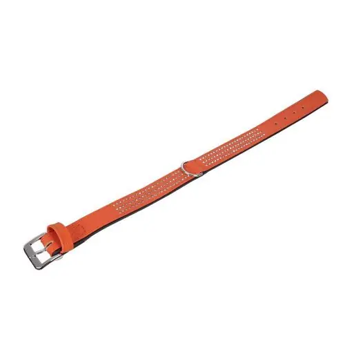 Karlie Vintage Strass Halsband - Mandarine 3-reihig, 50cm/30mm 1-reihig. 24cm/10mm Highlight