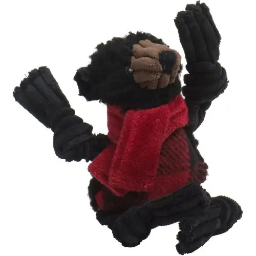 HuggleHounds Xmas Black Bear Knottie XS XS Rabatt