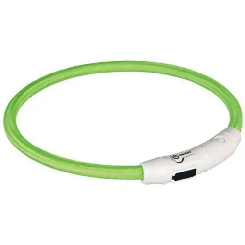 Echt Trixie Flash Leuchtring USB Grün M-L XS-S