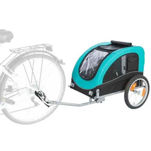 Trixie Fahrrad-Anhänger - schwarz/türkis L L Abverkauf