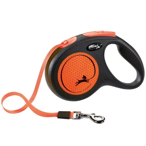Ausverkauf Flexi New Classic Neon Gurt-Roll-Leine M / Orange S / Gelb