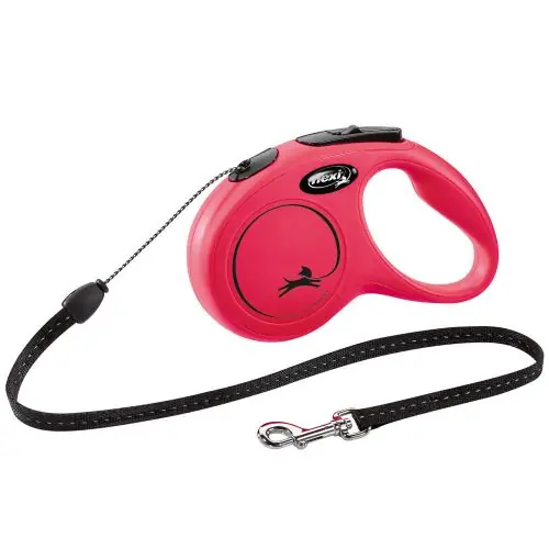 FLEXI Rollleine New CLASSIC Seil - 5m, bis 12kg Rot Schwarz Neu