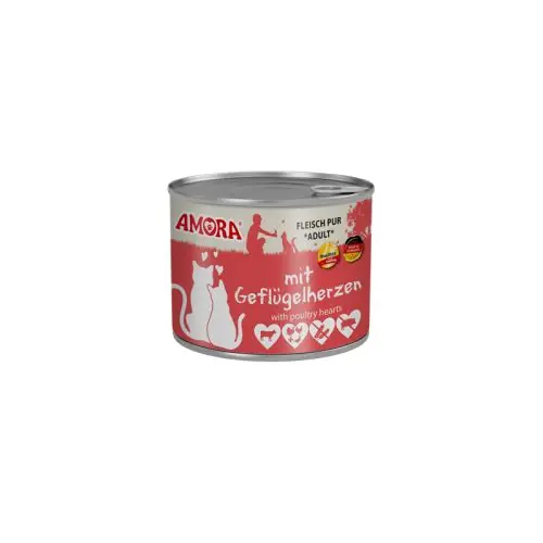 Beliebt Amora Cat Dose Fleisch Pur mit Geflügelherzen 200g 200g
